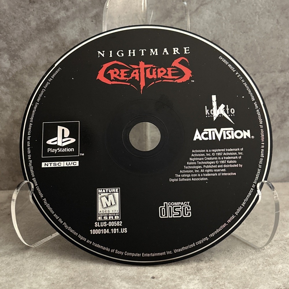 Nightmare Creatures PS1 - PlayStation PS1 - DISC ONLY Scratched But Tested/Works